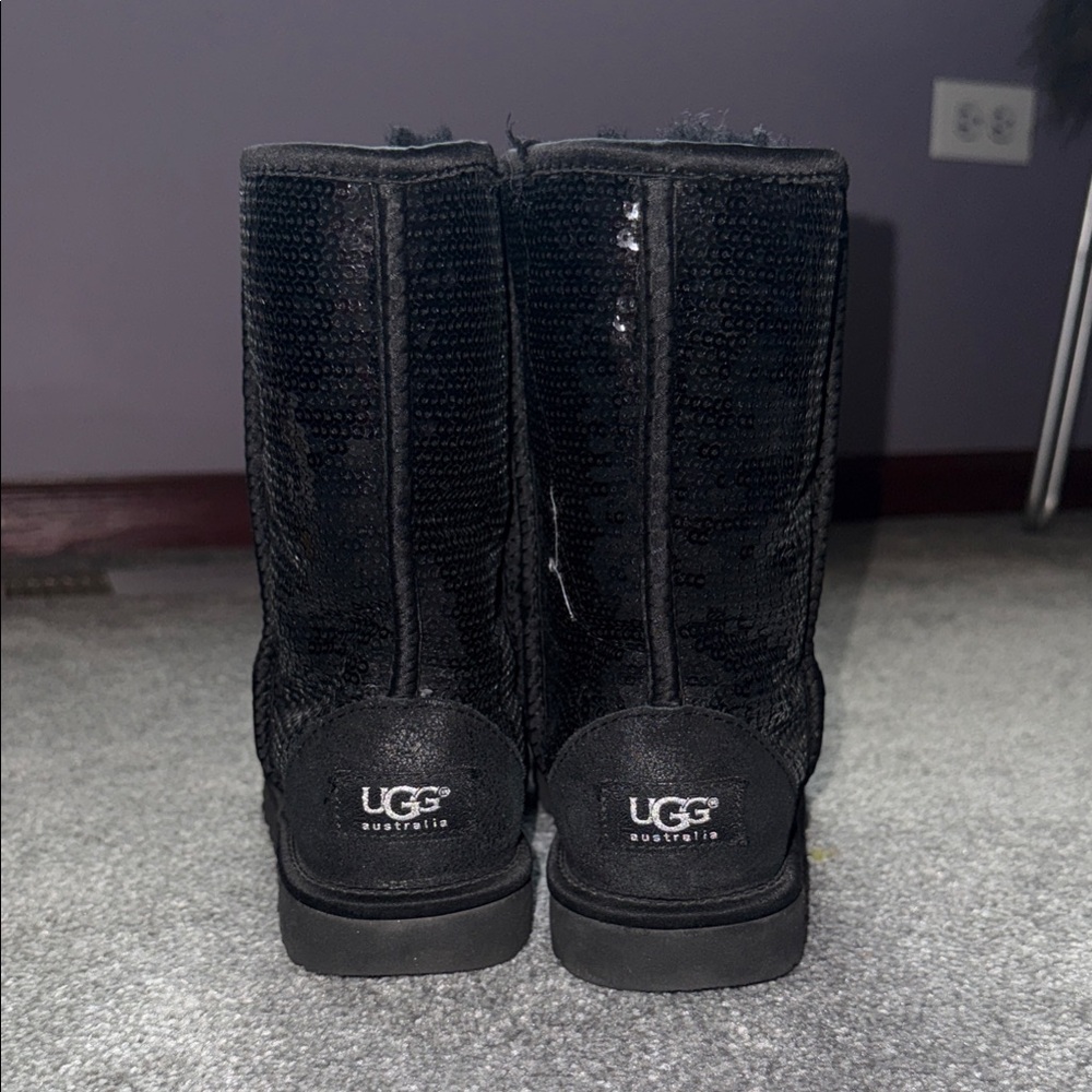 UGG Shimmering Black Sequin Boots